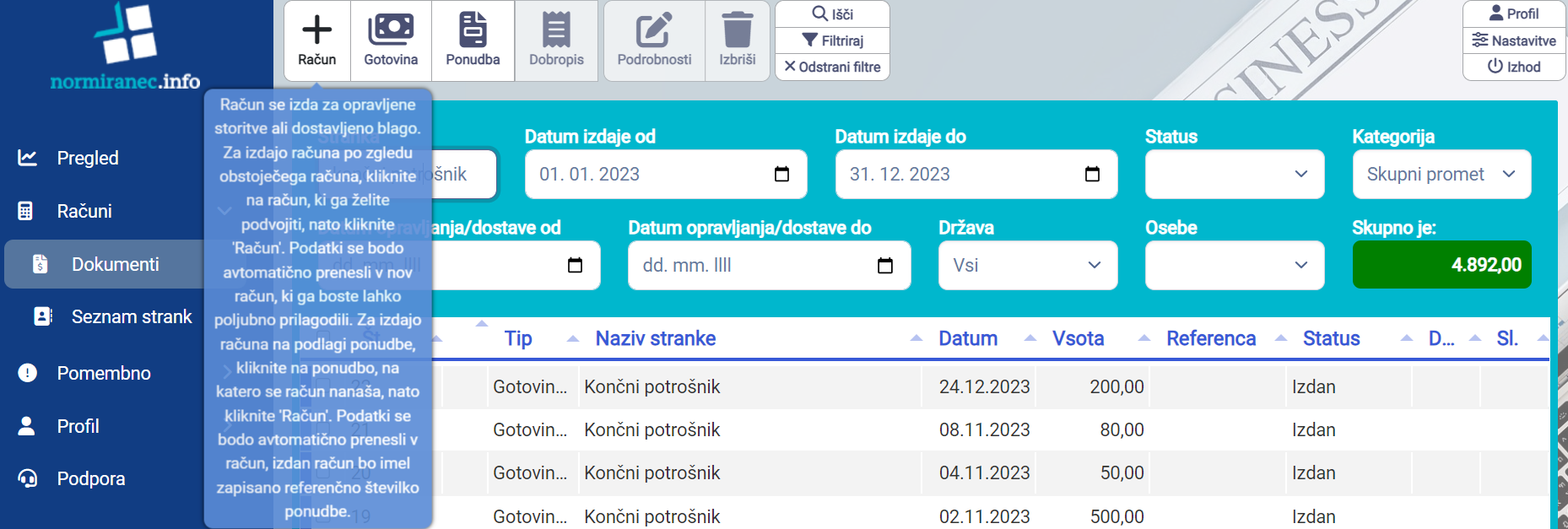 Normiranci - POZOR! Izdajanje, pošiljanje in hranjenje računov, ponudb in dobropisov ni bilo še nikoli lažje. Registrirajte se na spletni strani Normiranec.info in sami vodite svoje poslovanje z lahkoto. 